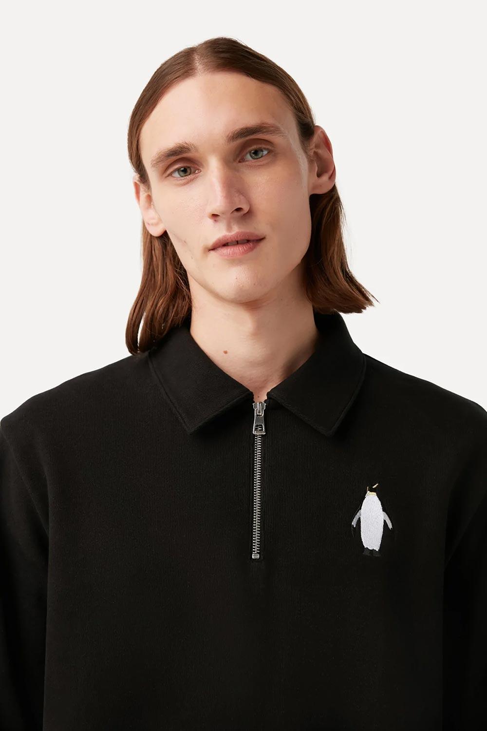 WWF Market-İmparator Penguen Polo Yaka Sweatshirt - Siyah-Sweatshirts & Hoodies-5-milagron.live