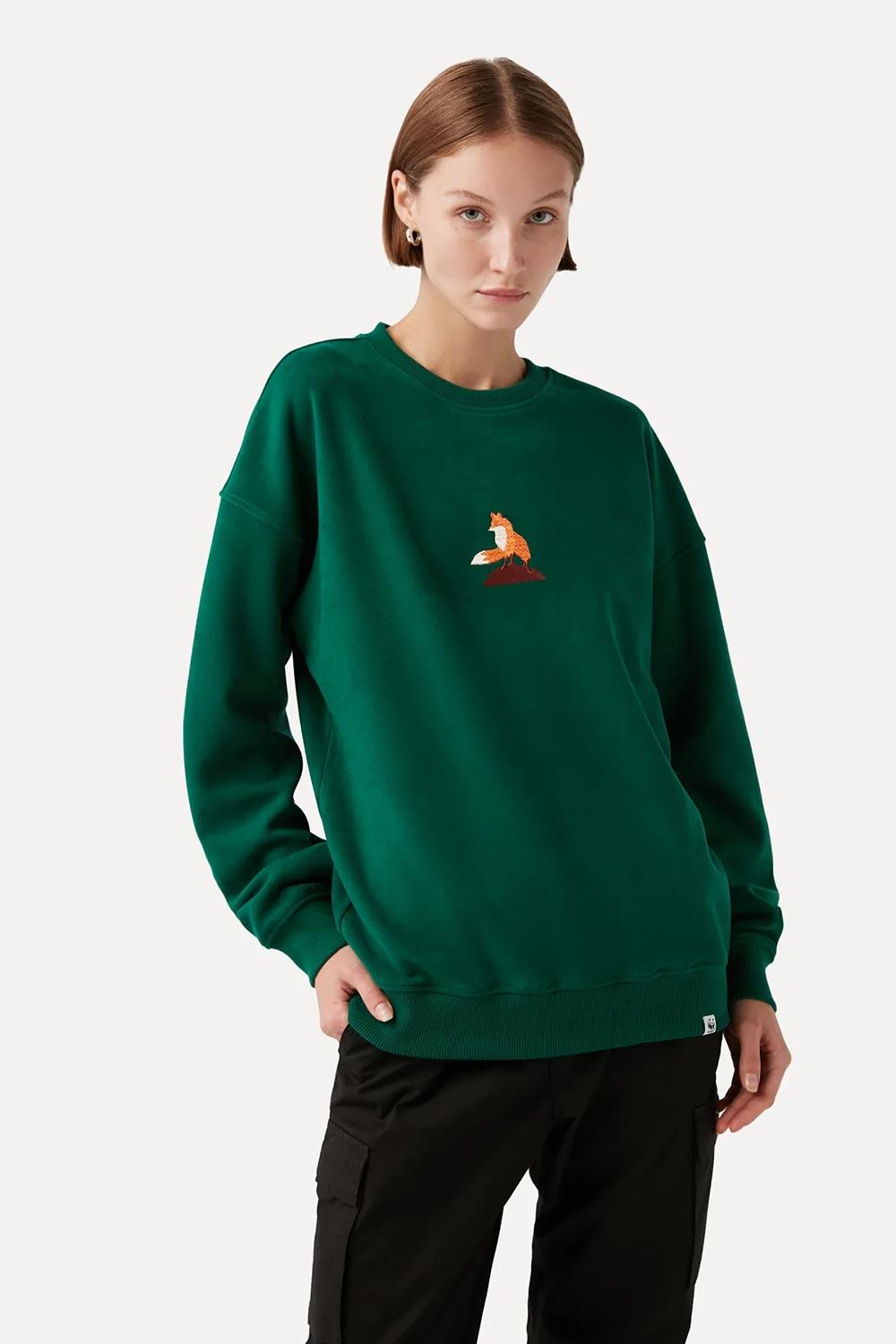WWF Market-Kızıl Tilki Sweatshirt - Yeşil-Sweatshirts & Hoodies-3-milagron.live