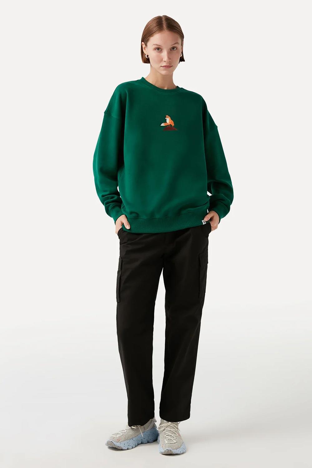 WWF Market-Kızıl Tilki Sweatshirt - Yeşil-Sweatshirts & Hoodies-5-milagron.live