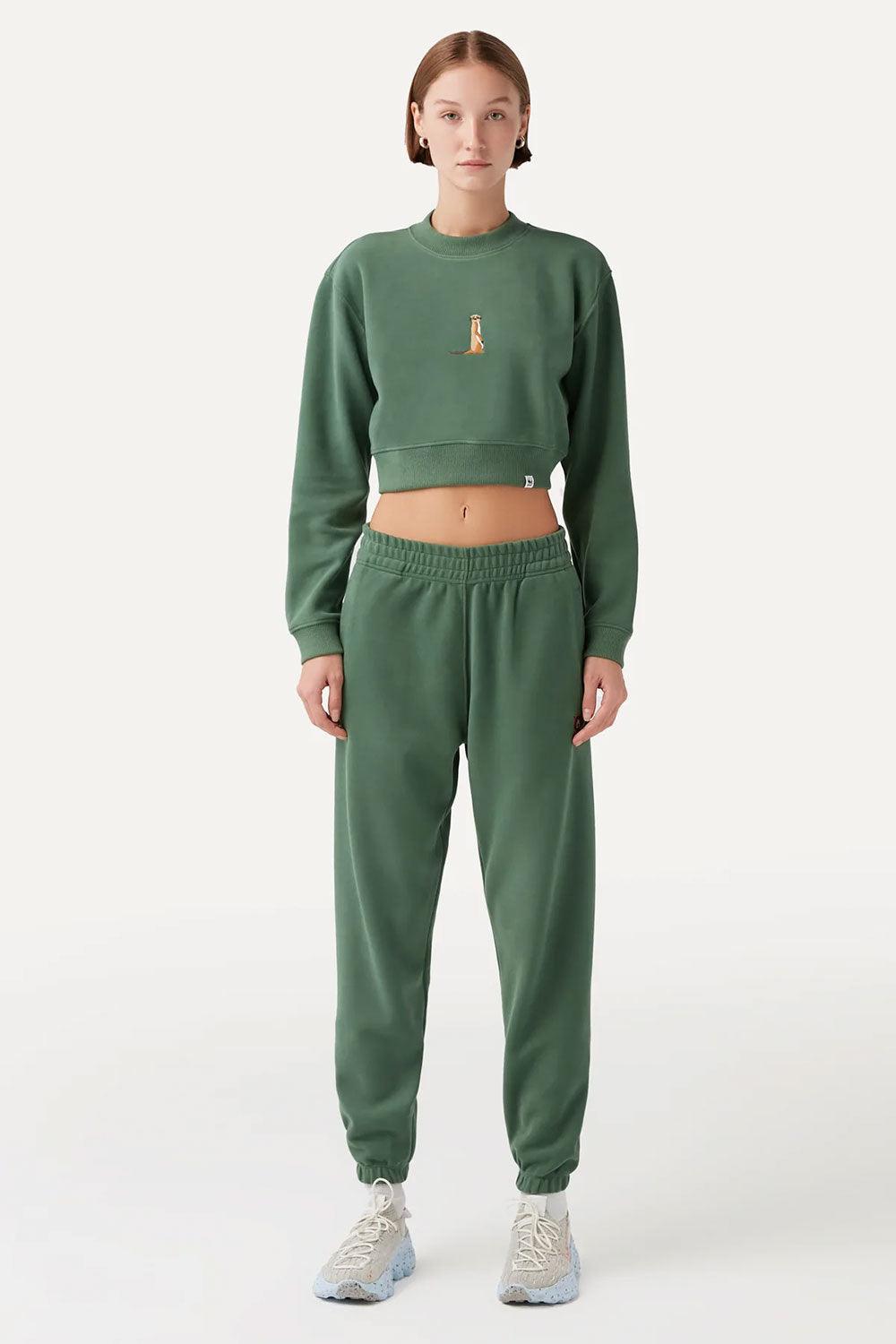 WWF Market-Mirket Crop Sweatshirt - Yeşil-Sweatshirts & Hoodies-4-milagron.live