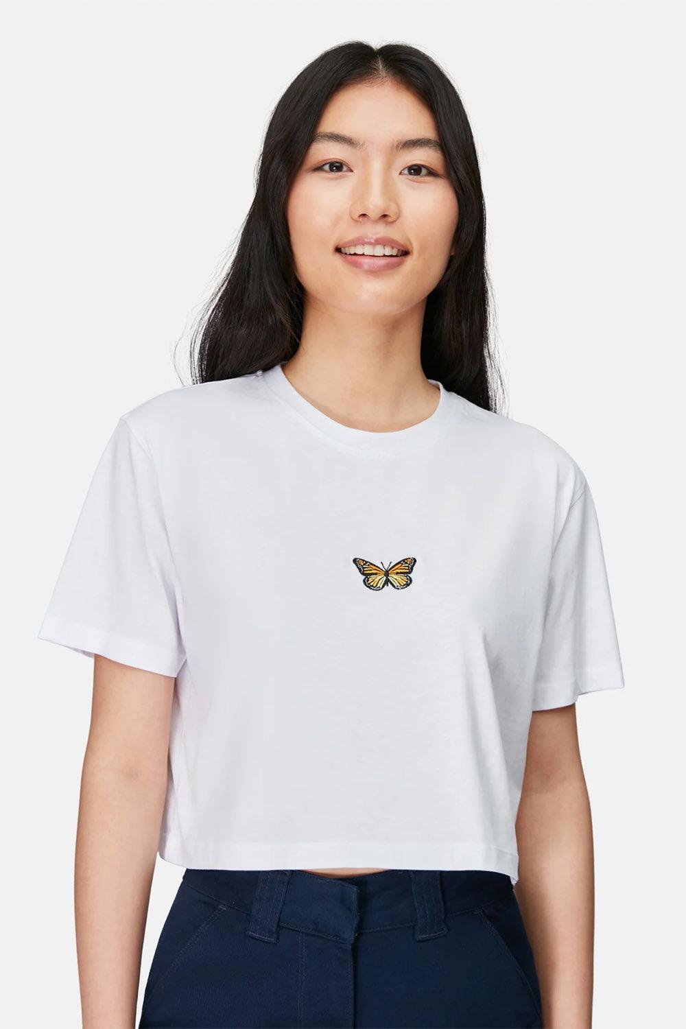 WWF Market-Monark Kelebeği Crop T-shirt - Beyaz-T-Shirts-3-milagron.live