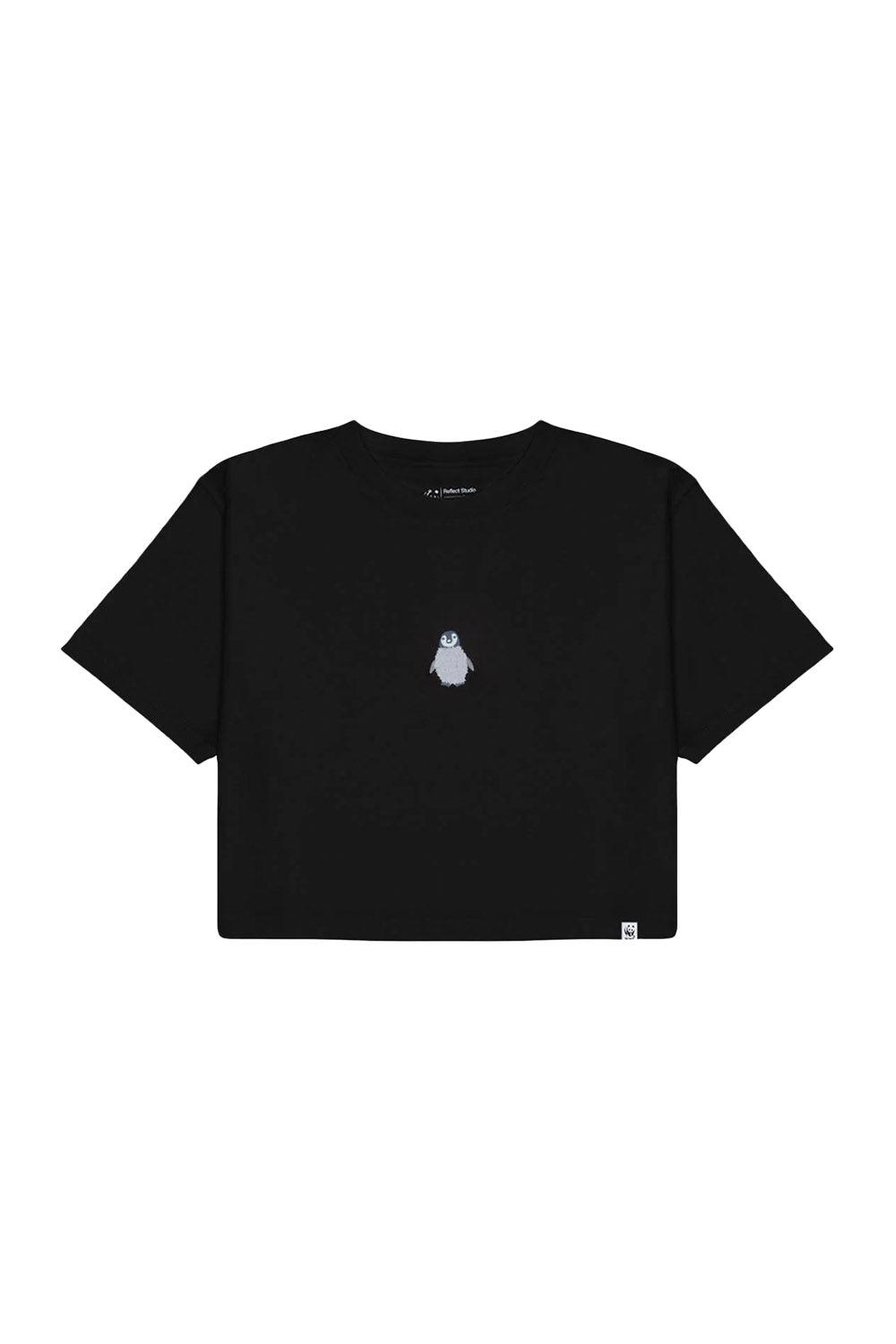 WWF Market-Yavru İmparator Penguen Crop T-shirt - Siyah-T-Shirts-1-milagron.live