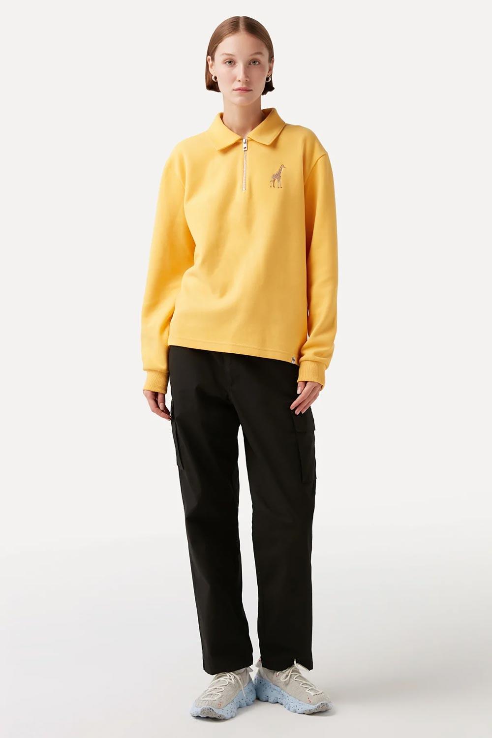WWF Market-Zürafa Polo Yaka Sweatshirt - Sarı-Sweatshirts & Hoodies-5-milagron.live