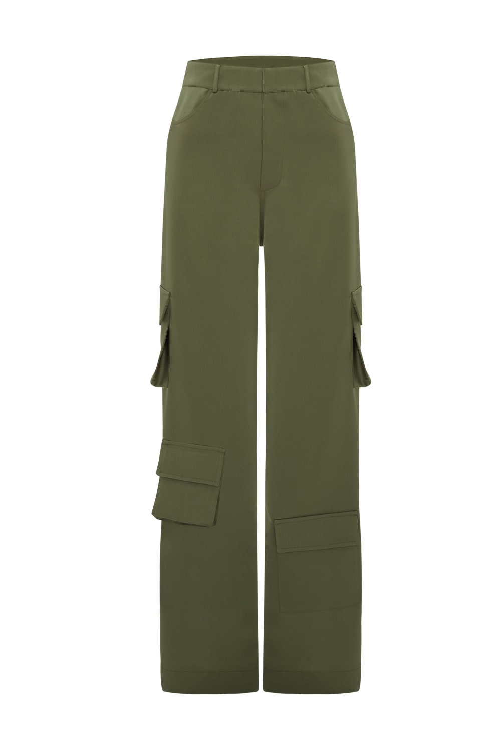 Wabi Sabi-Vento Haki Saten Pantolon-Pantolon-2-milagron.live
