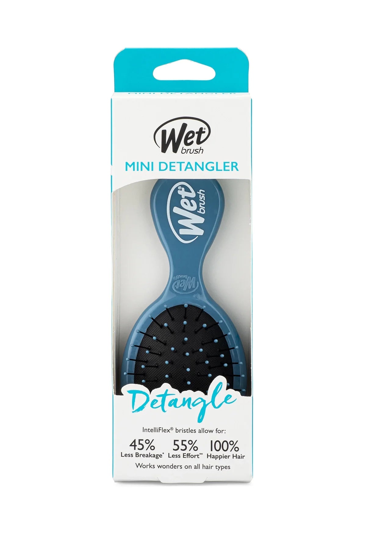 Wet Brush Mini Detangler Dolaşık Açıcı Saç Fırçası Mavi
