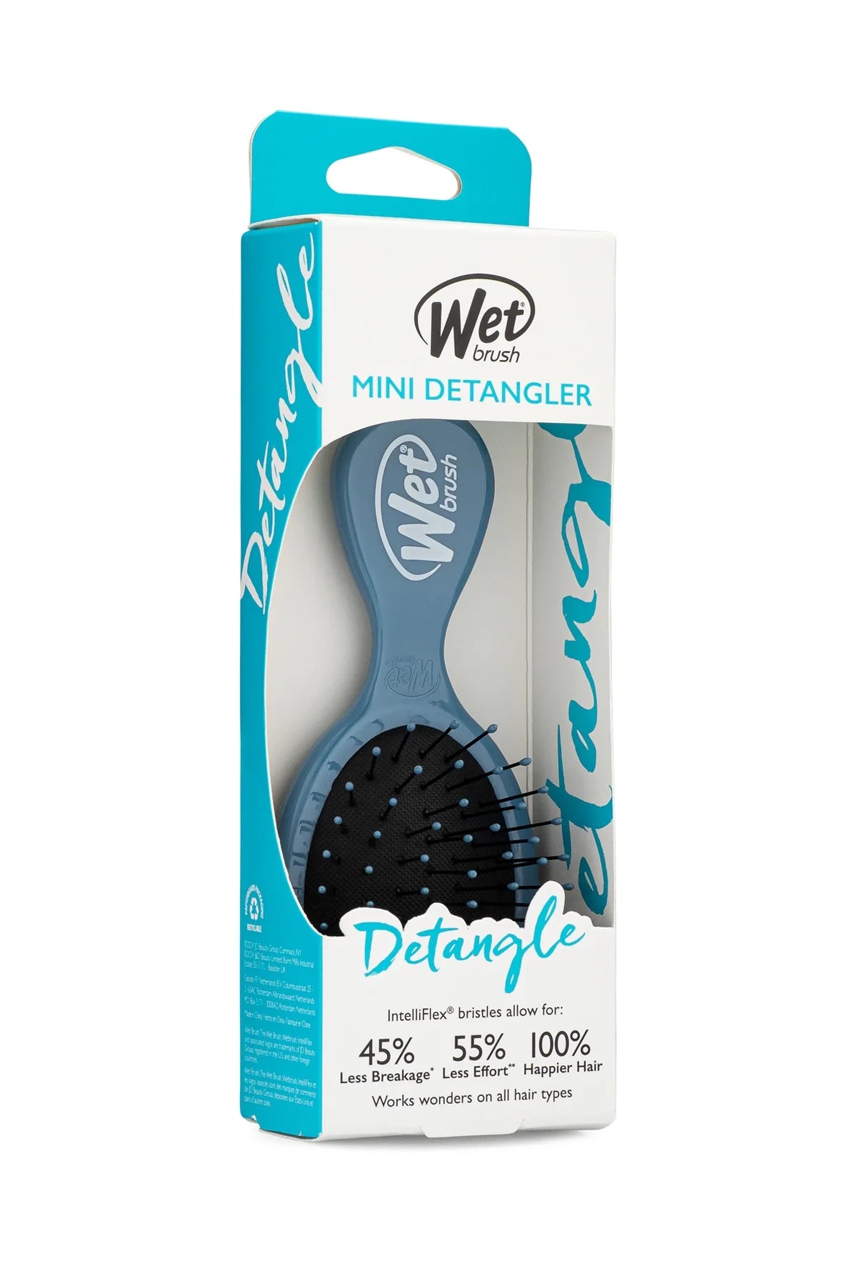 Wet Brush Mini Detangler Dolaşık Açıcı Saç Fırçası Mavi
