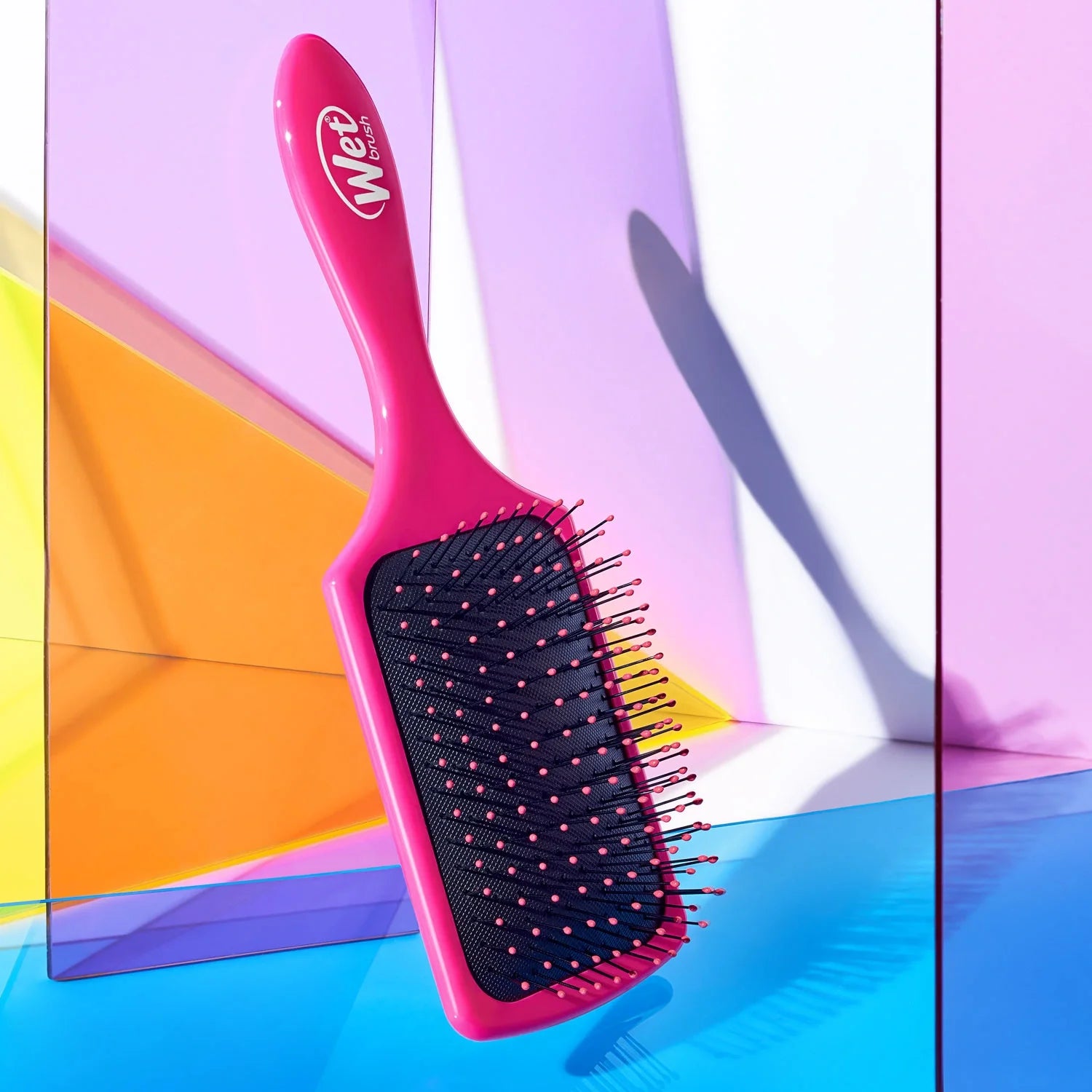 Wet Brush Paddle Detangler Dolaşık Açıcı Geniş Saç Fırçası Pembe