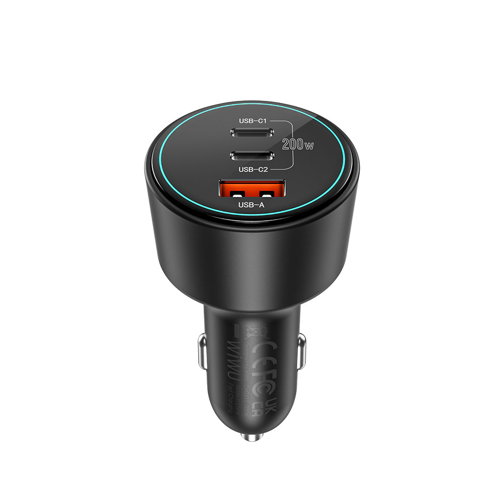 Wi-Qc026 200W Dual Type-C Usb-A Araç Şarj Aleti