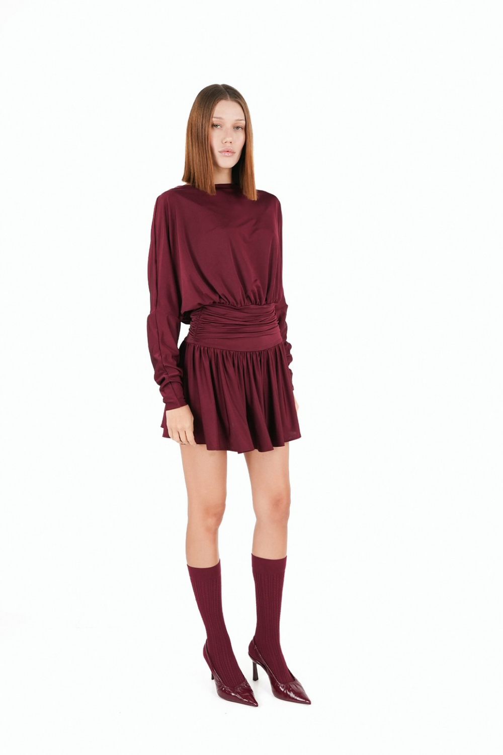 Zhiva-Lurenz Dress In Claret Red-Elbise-2-milagron.live