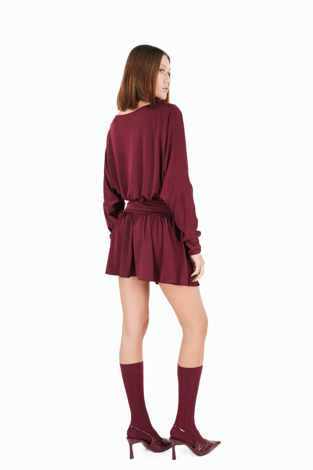 Zhiva-Lurenz Dress In Claret Red-Elbise-3-milagron.live
