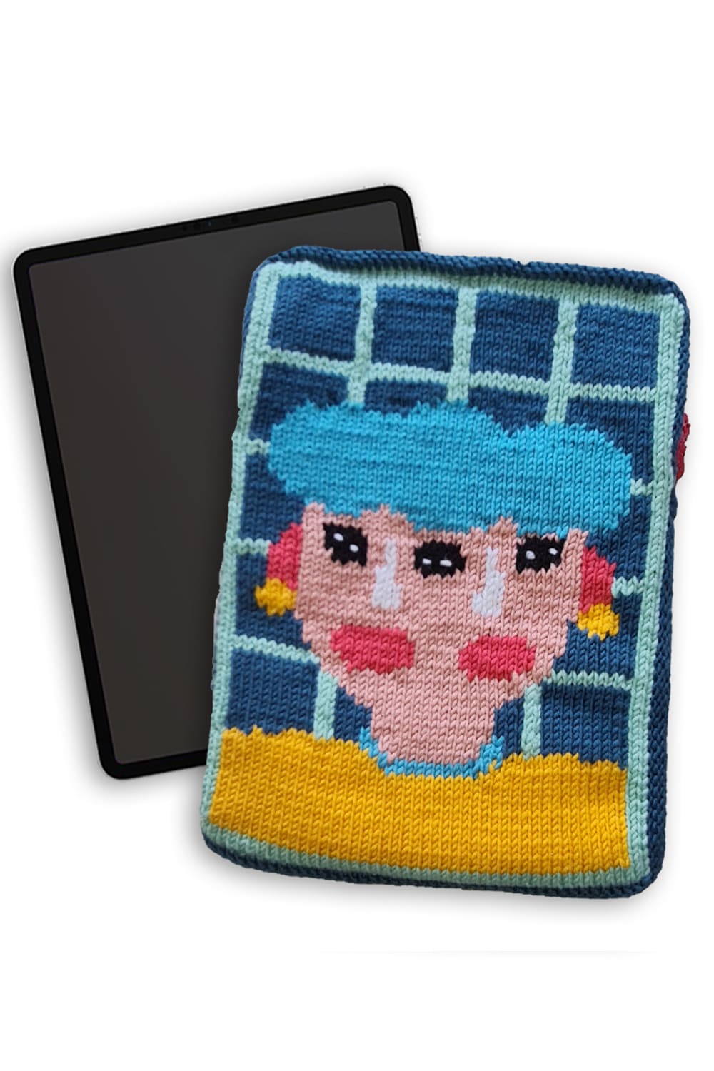 Zone Design Store-El Örgüsü Tablet - Laptop Kılıfı - Kafalar Karışık-Case-1-milagron.live