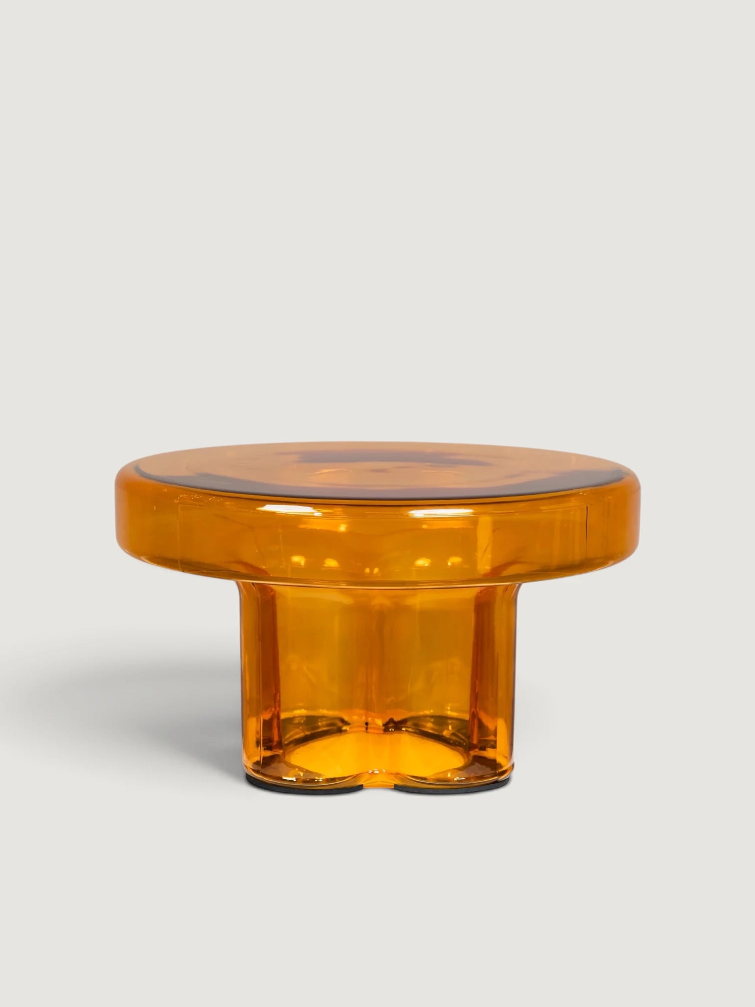 Vetrova Yellow Yuvarlak Cam Yan Sehpa-L