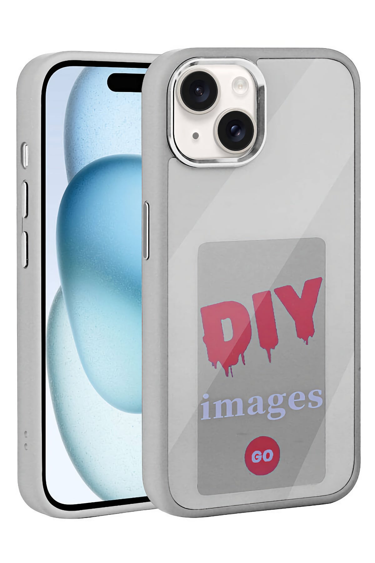 Apple Iphone 14 Uyumlu Nfc Resim Yansıtmalı Kılıf Gri