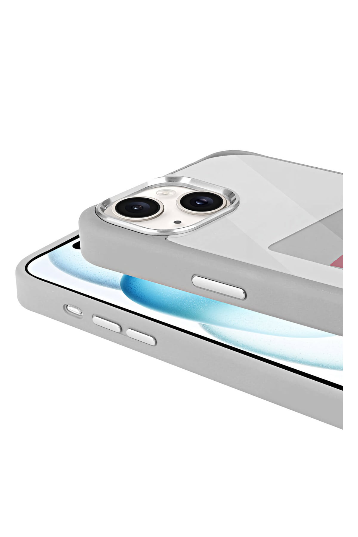 Apple Iphone 14 Uyumlu Nfc Resim Yansıtmalı Kılıf Gri