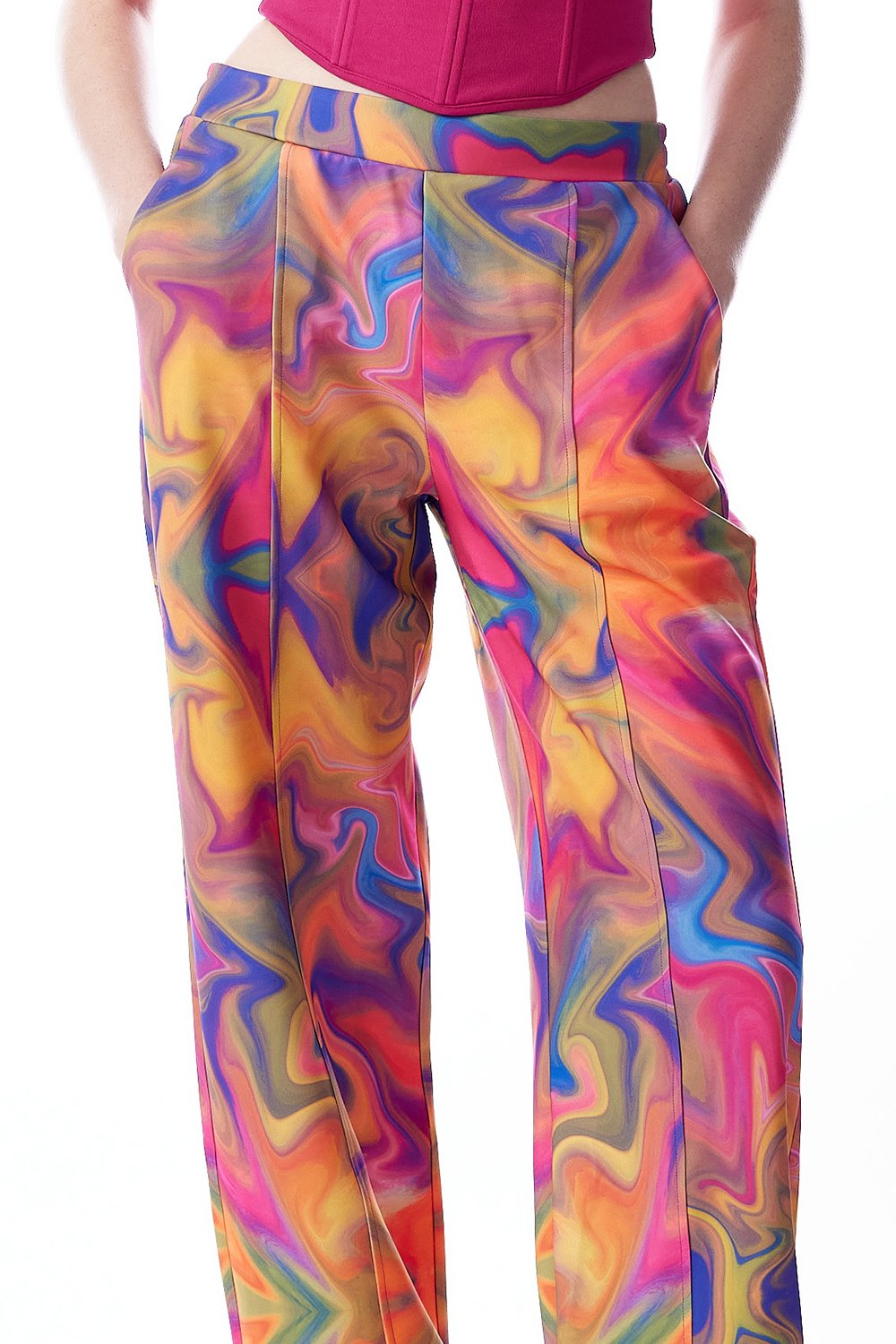 no'design-Baskılı Nervür Dikişli Kargo Pantolon-Pantolon-5-milagron.live