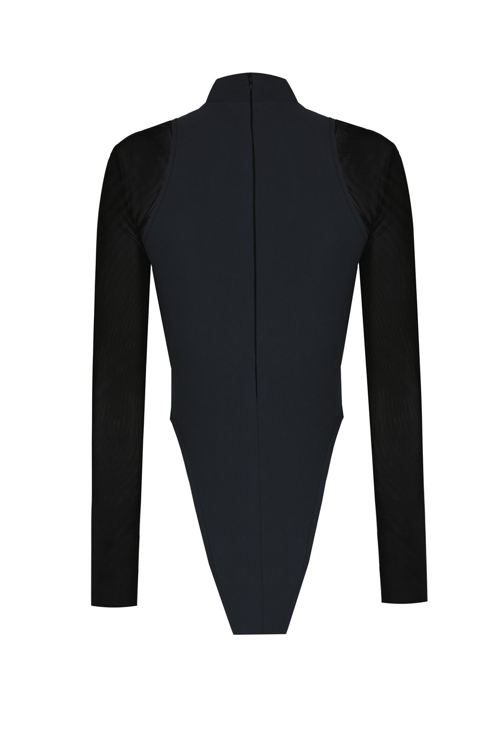 no'design-Göbek Dekolteli Kontrast Kumaş Detaylı Bodysuit-Bodysuit-2-milagron.live