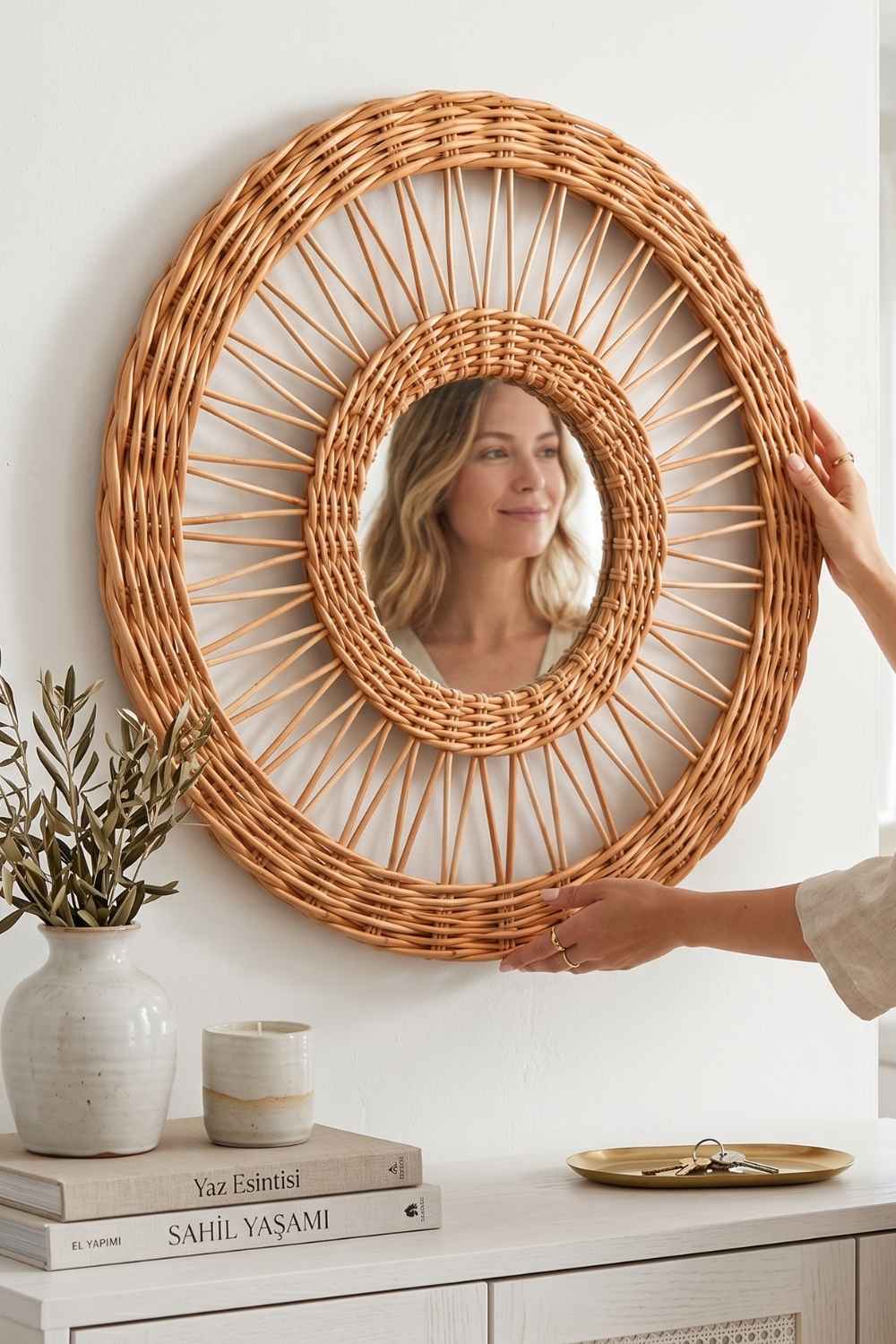 Duvar Aynası | El Yapımı Premium Rattan Ayna - 2