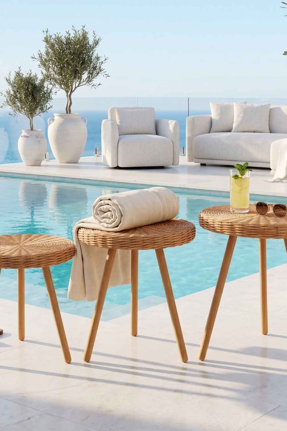 Premium Rattan 3'lü Sehpa Seti - 6