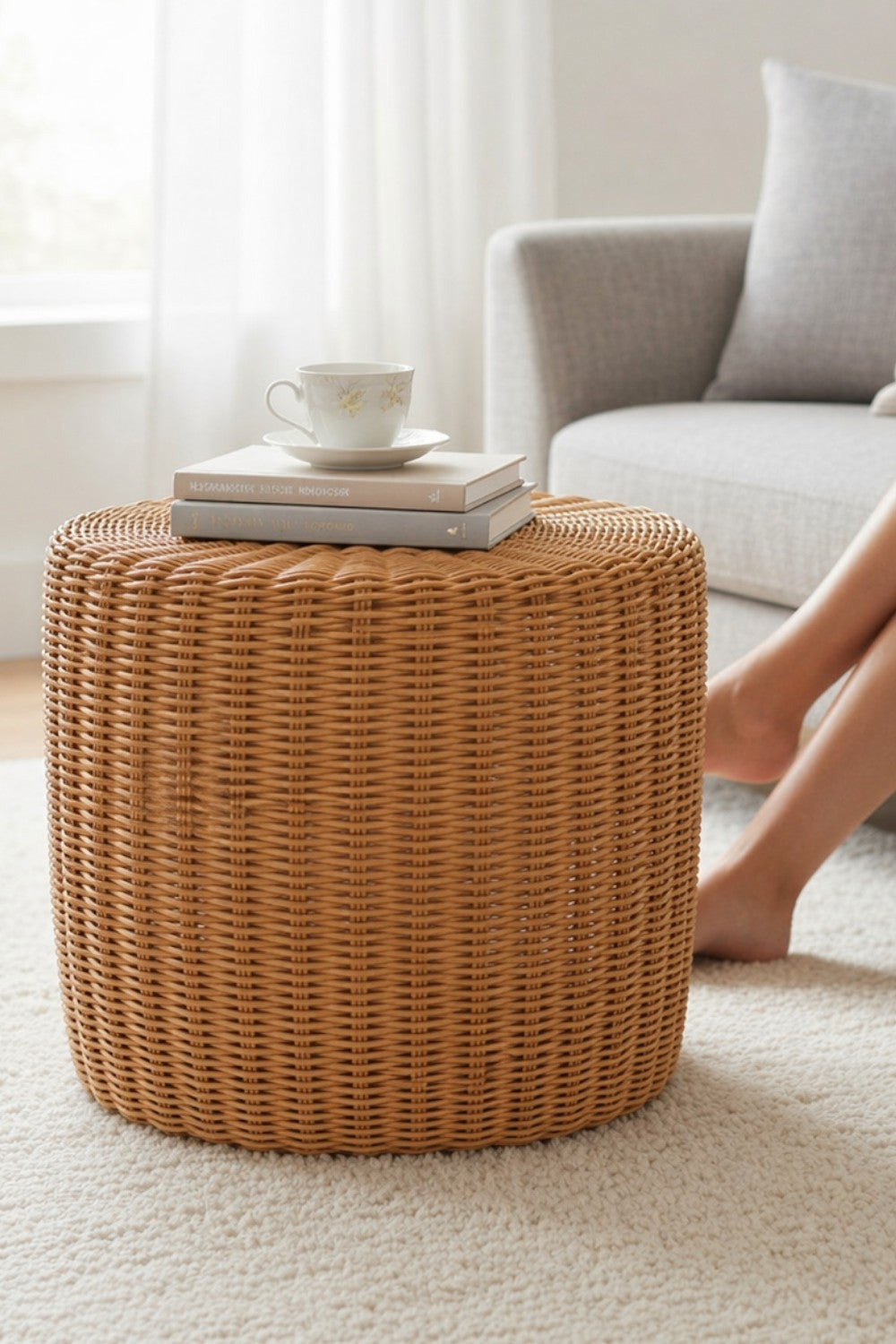 Premium Rattan Sehpa & Puff - 2
