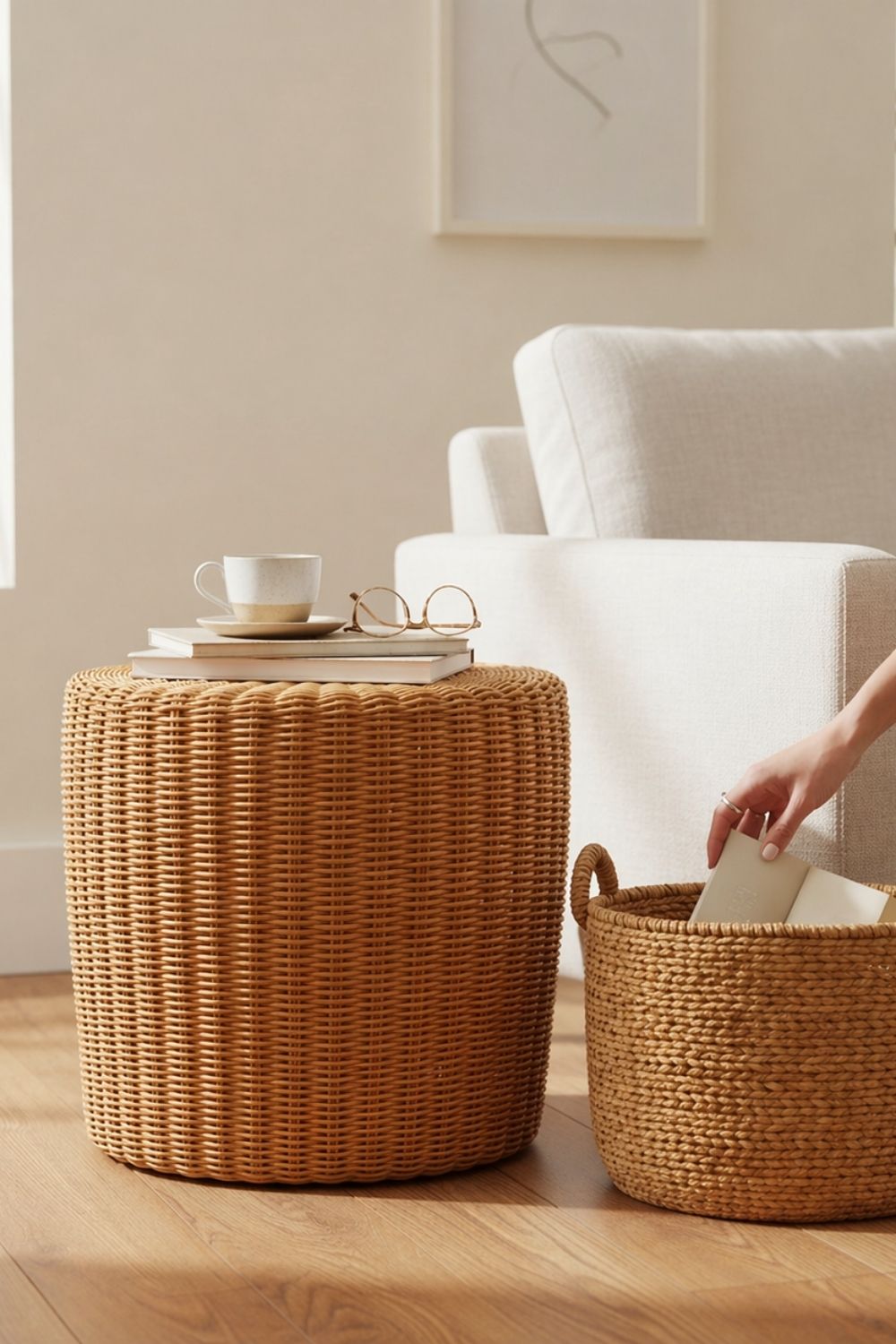 Premium Rattan Sehpa & Puff - 3