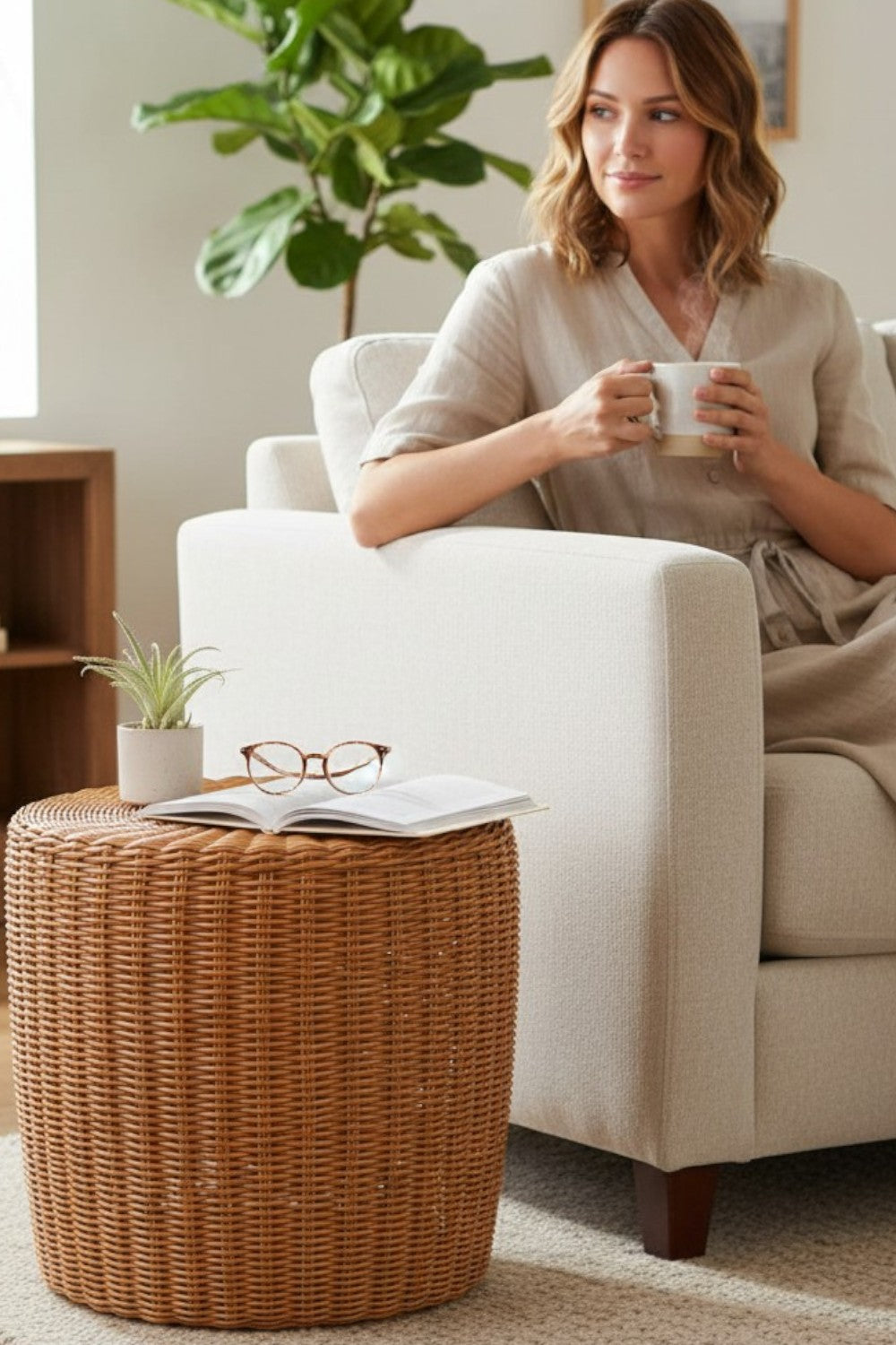 Premium Rattan Sehpa & Puff - 5