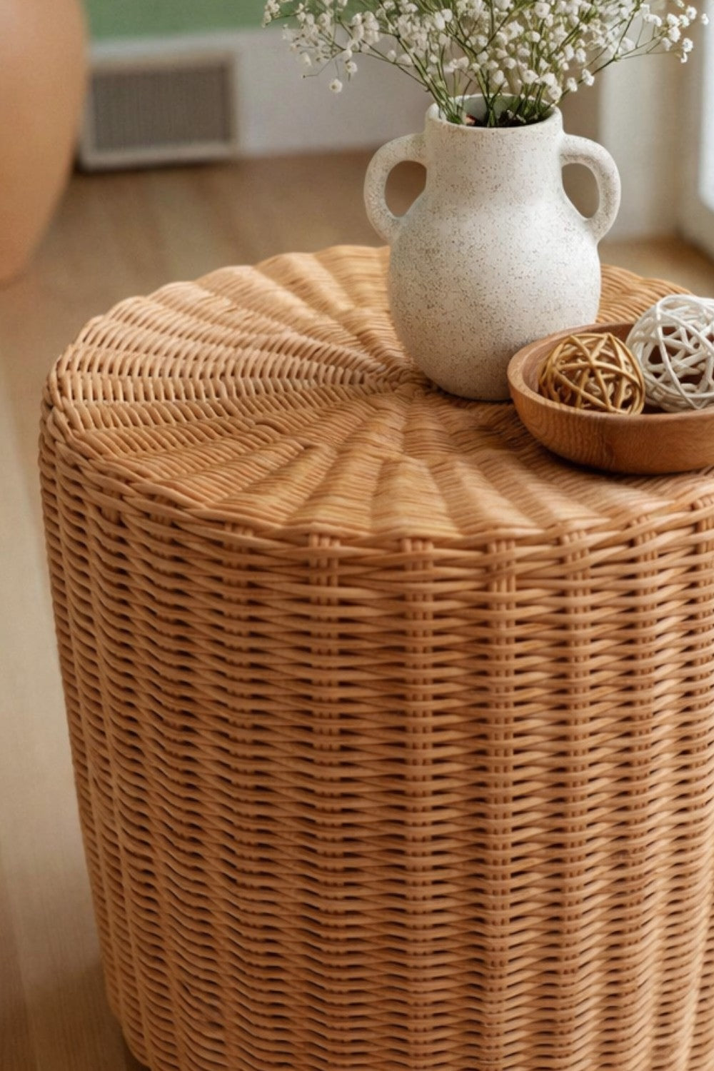 Premium Rattan Sehpa & Puff - 8