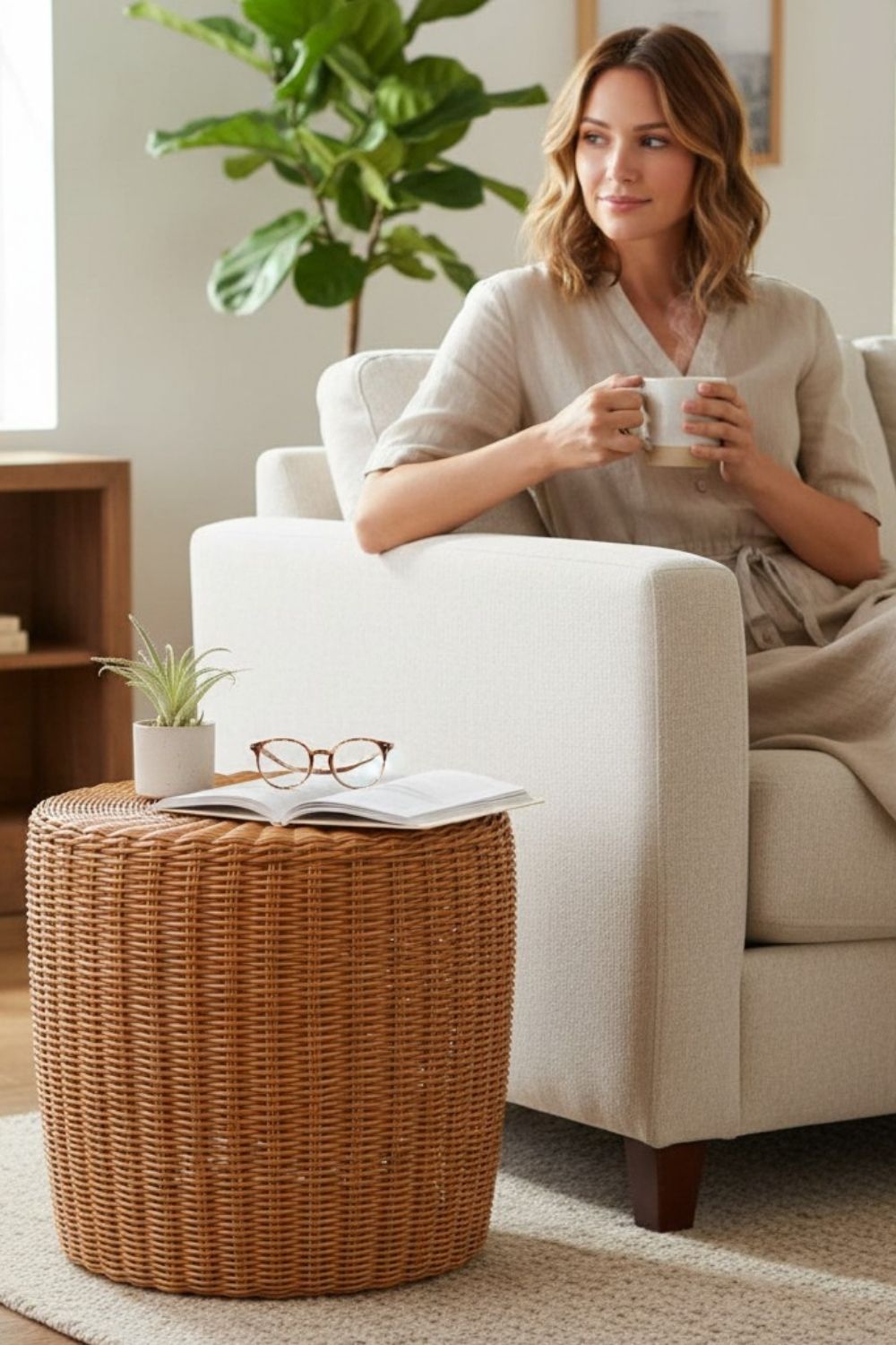 Premium Rattan Sehpa & Puff - 13