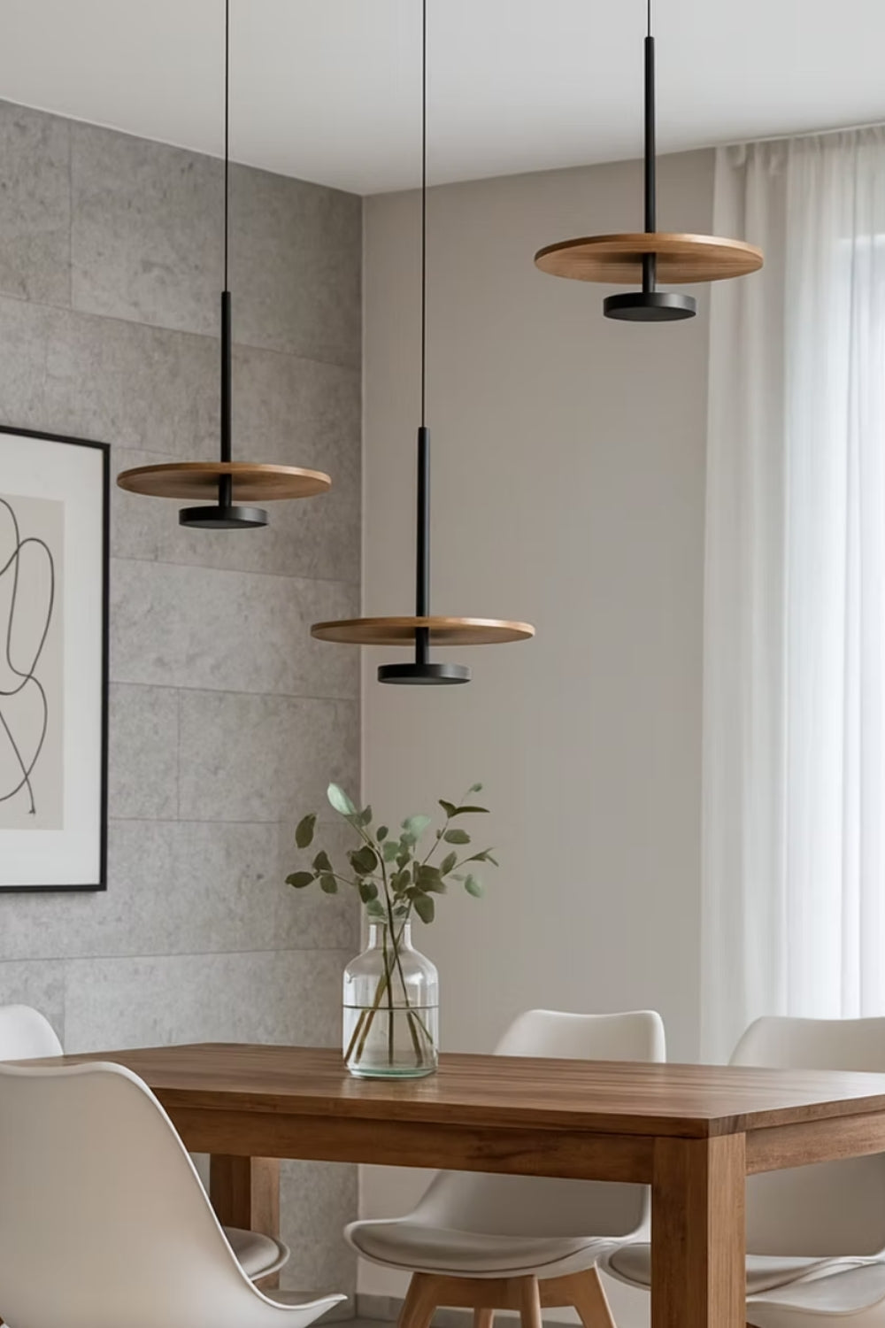 Nuvora Ahşap Modern Sarkıt Led Avize 100 Cm - 0