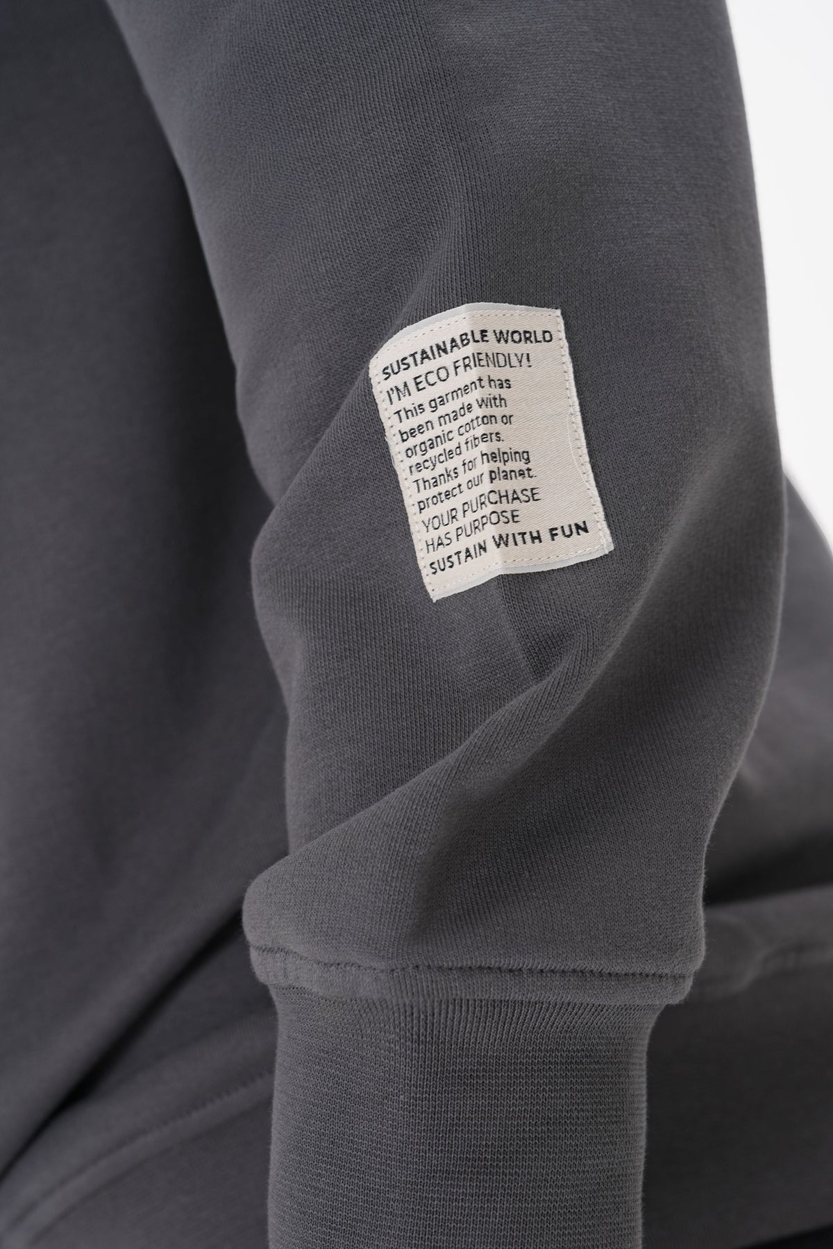 Polo Yaka Logo Nakışlı Sweatshirt, Antrasit - 4