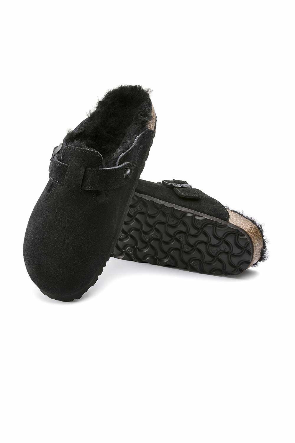 Birkenstock-Boston Suede Shearling-Sandalet & Terlik-1-milagron.live