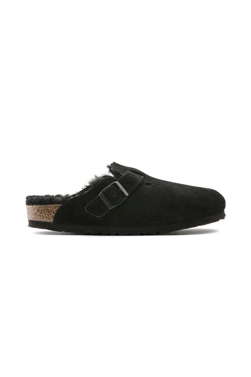 Birkenstock-Boston Suede Shearling-Sandalet & Terlik-3-milagron.live