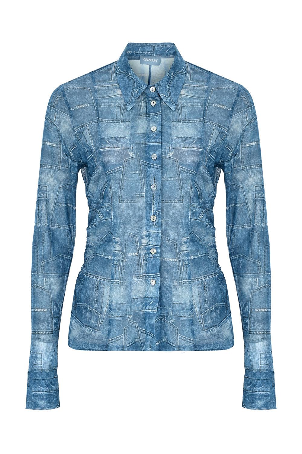 Certain-Patchwork Print Shirt-Gömlek-5-milagron.live