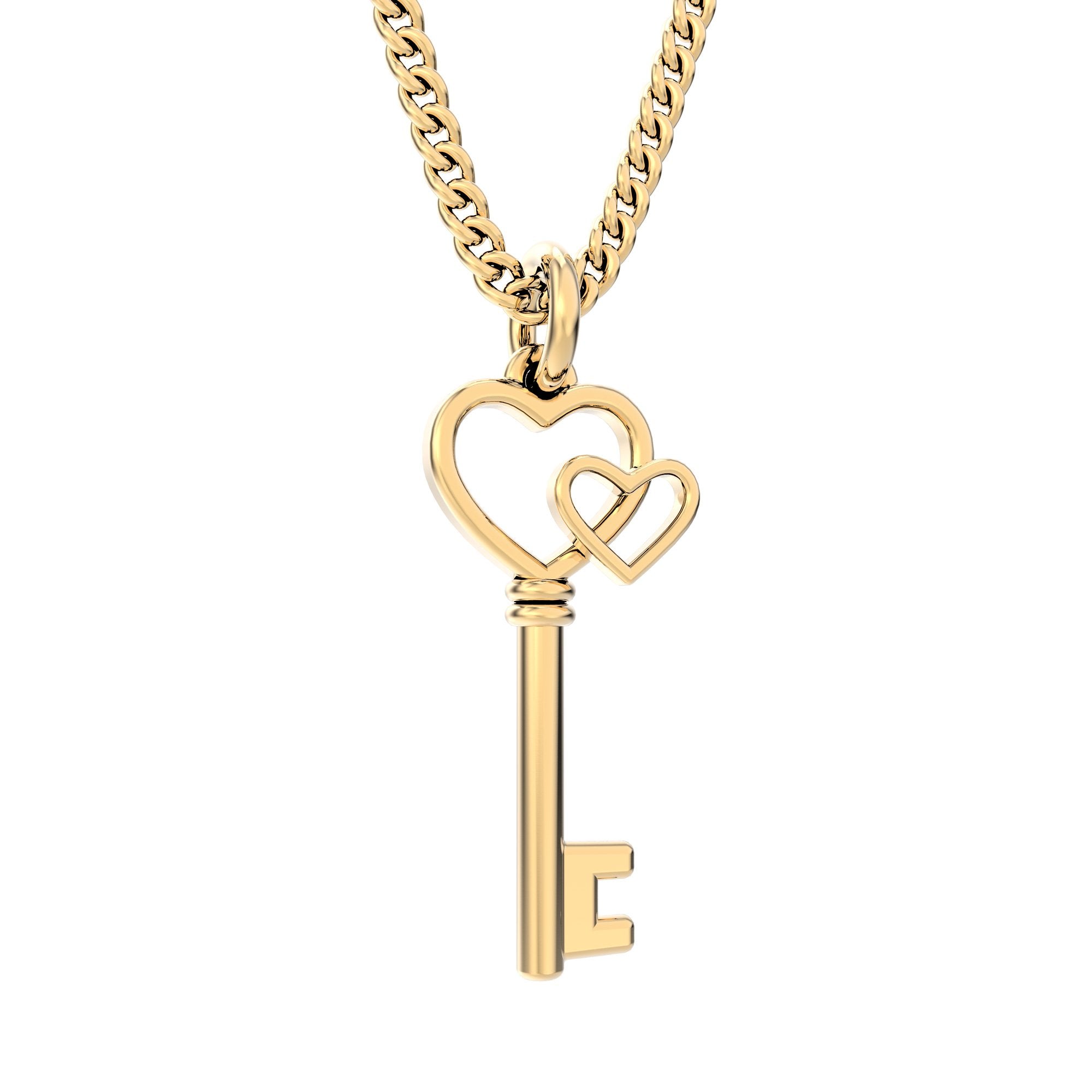 Chocli-18 Ayar Altın Kaplama Love Key Kolye-Kolye-1-milagron.live
