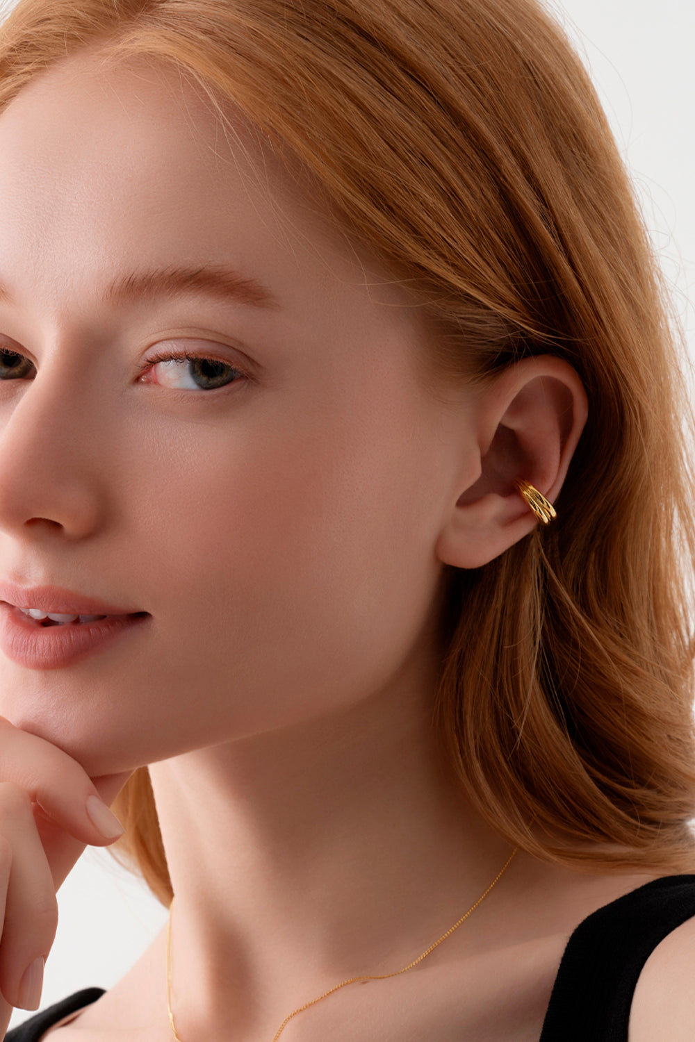 Gal İstanbul-Small Twin Earcuff Gold-Küpe-2-milagron.live