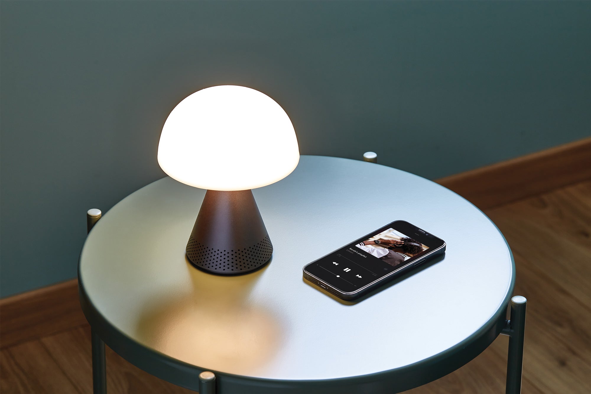 Lexon-Mina L Led Lamba Ve Bluetooth Hoparlör Metalik Gri-Led Lamba-4-milagron.live