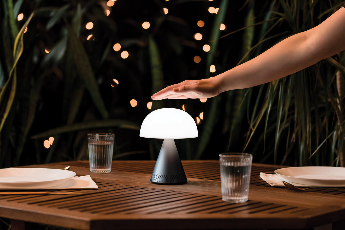Lexon-Mina L Led Lamba Ve Bluetooth Hoparlör Metalik Gri-Led Lamba-8-milagron.live