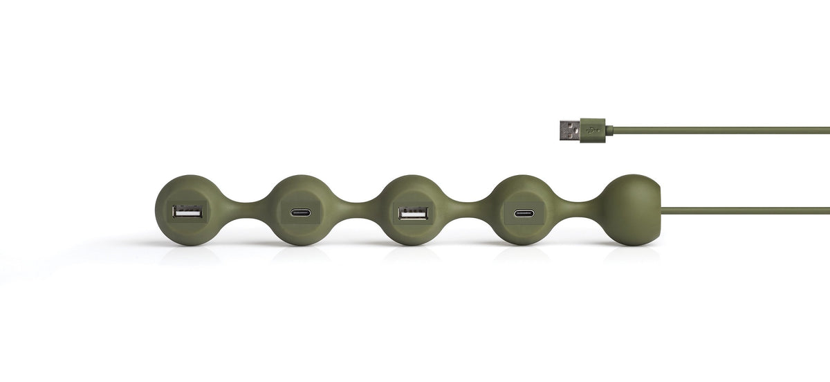 Lexon-Peas Hub 2 Usb çoğaltıcı Haki-Usb Çoğaltıcı-2-milagron.live