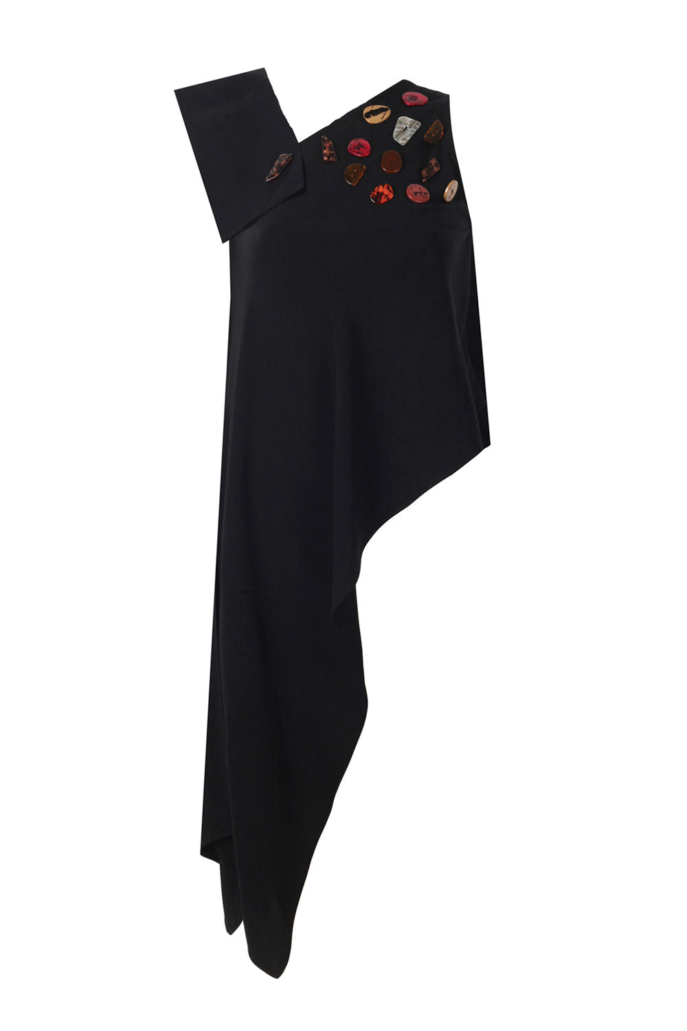 Mirimalist-Sand One Shoulder Top-Bluz-1-milagron.live