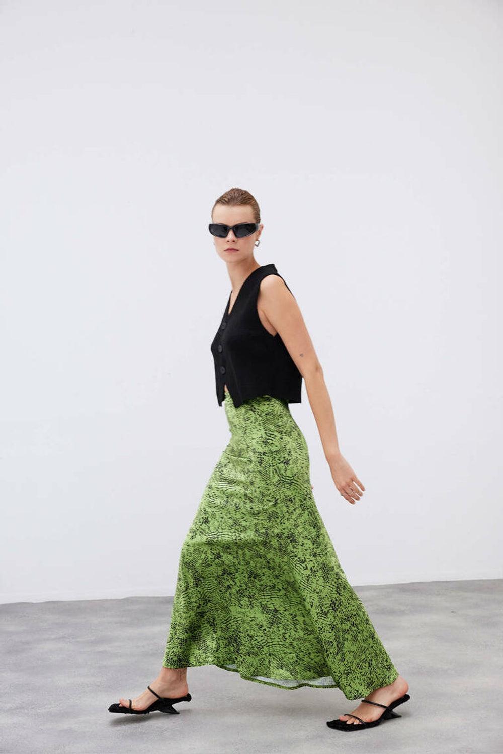 Mozto-Larissa Maxi Satin Skirt-Etek-3-milagron.live