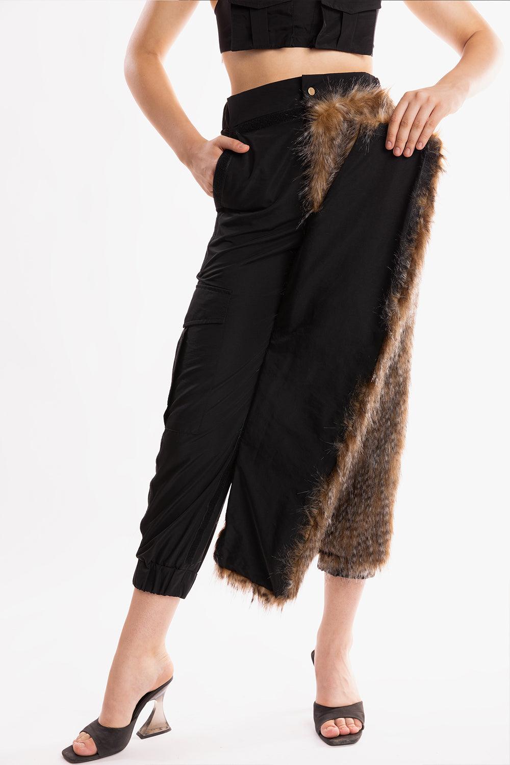 Ramme-Raider Fur Pant With Animal Print v1-Pantolon-4-milagron.live