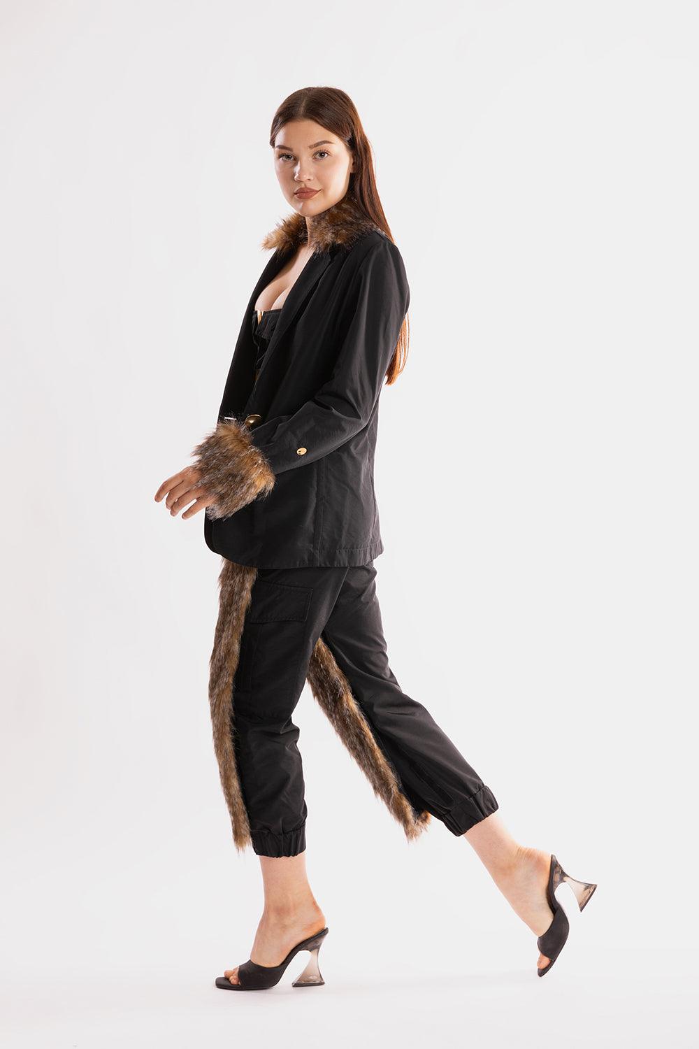 Ramme-Raider Fur Pant With Animal Print v1-Pantolon-5-milagron.live
