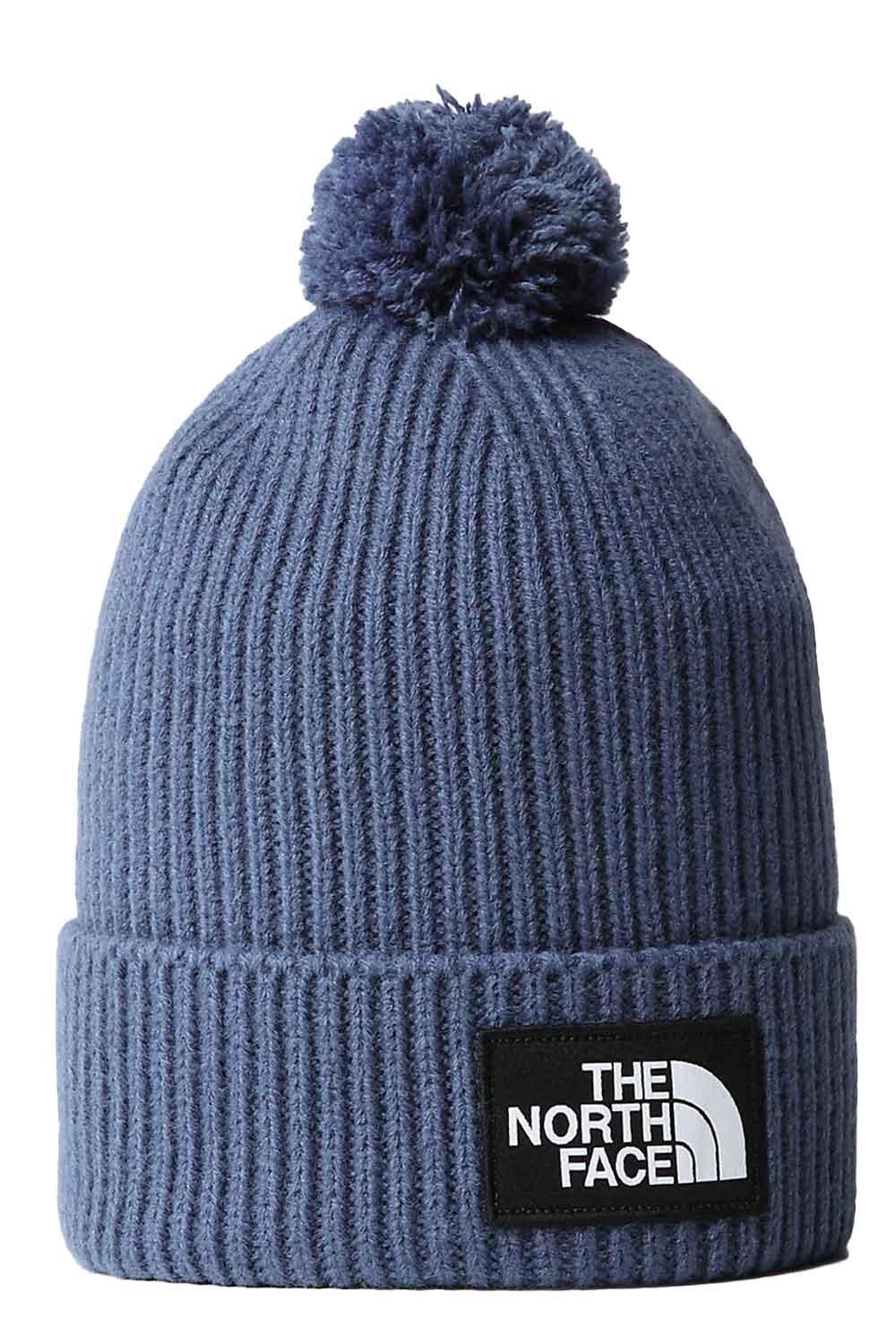 The North Face-TNF Logo Box Pom Beanie Shady Blue-Şapka-1-milagron.live