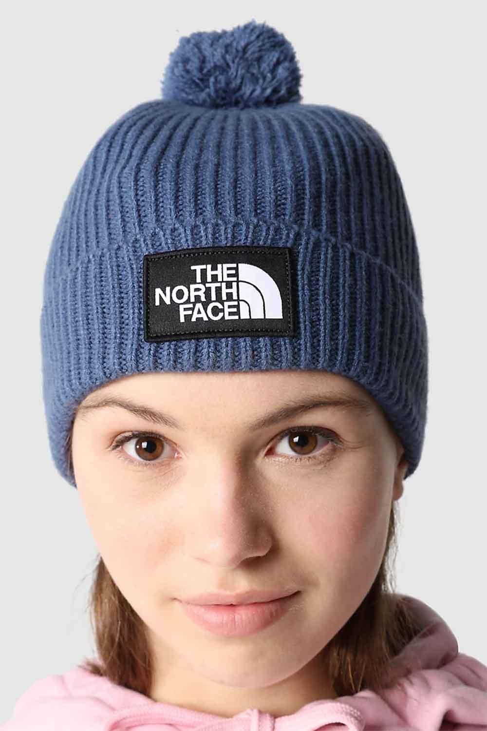 The North Face-TNF Logo Box Pom Beanie Shady Blue-Şapka-3-milagron.live