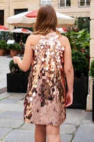 Bronz Payetli Elbise Alexis - 5