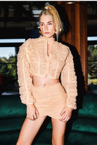 Cloudy Tulle Draped Crop Jacket - 0