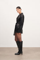 Payetli Oversize Blazer Ceket - 1
