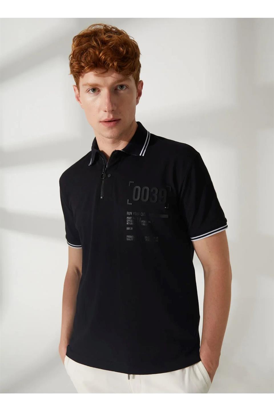 Polo Yaka %100 Pamuk Slim Fit Erkek T Shirt - 0