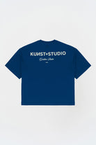 Kısa Kollu Baskılı Box Fit Mavi T-Shirt - 0