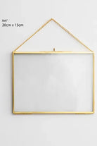 Yatay Pirinç Gold Kapaklı Cam Duvar Askılı Fotoğraf Çerçevesi 20x15cm - 1