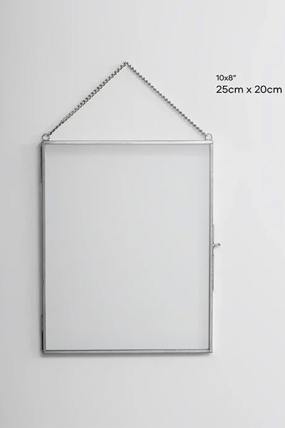 Dikey Gümüş Cam Duvar Askılı Fotoğraf Çerçevesi Kapaklı 25x20cm - 2